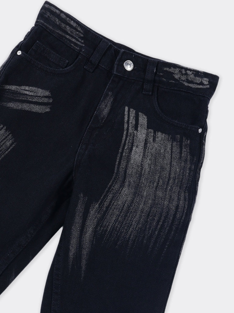 Hop Kids Boys Charcoal Straight-Fit Jeans