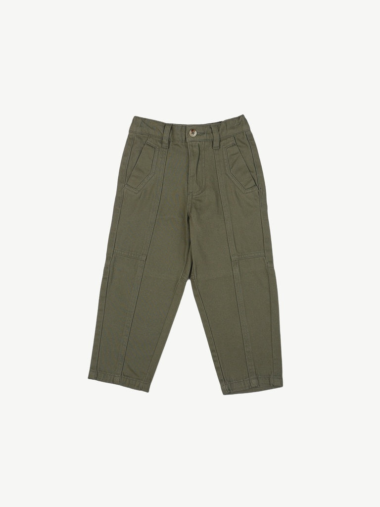 HOP Kids Boys Light Olive Mid Waist Straight Fit Jeans