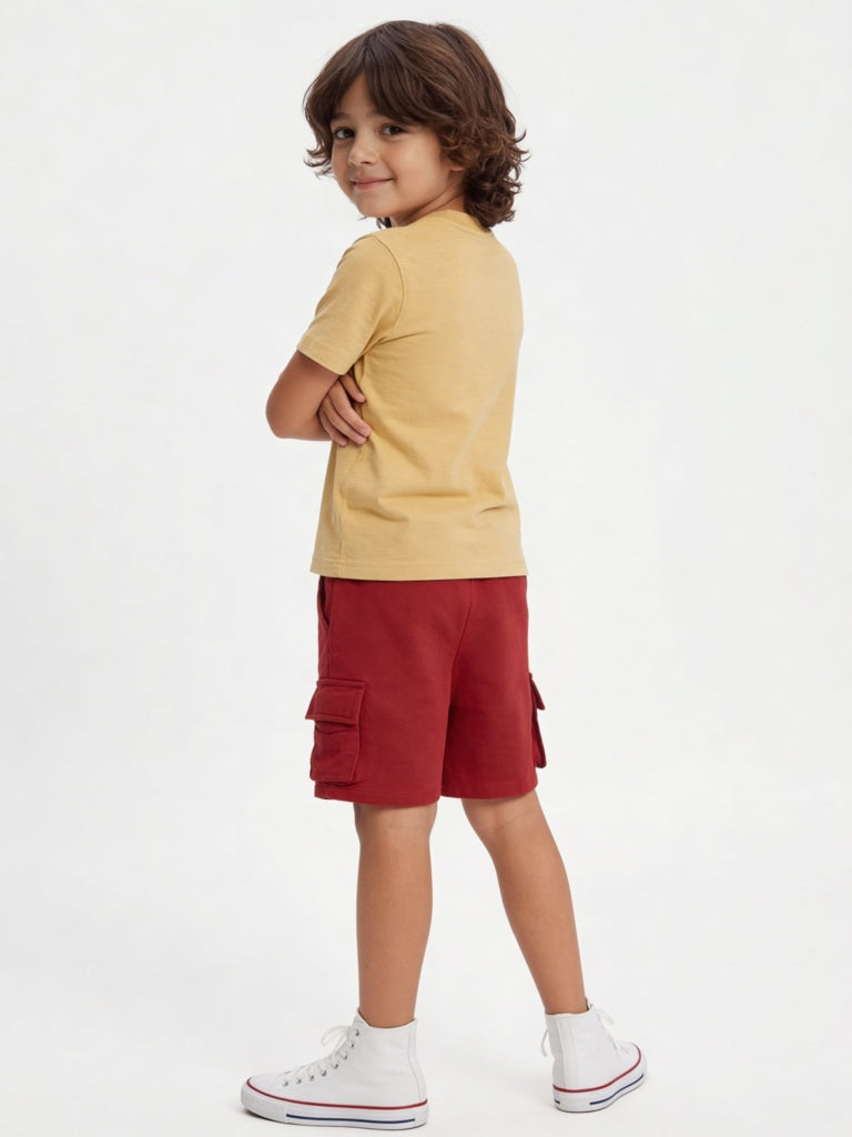 HOP Kids Boys Red Mid-Rise Shorts