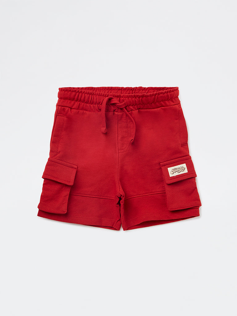 HOP Kids Boys Red Mid-Rise Shorts