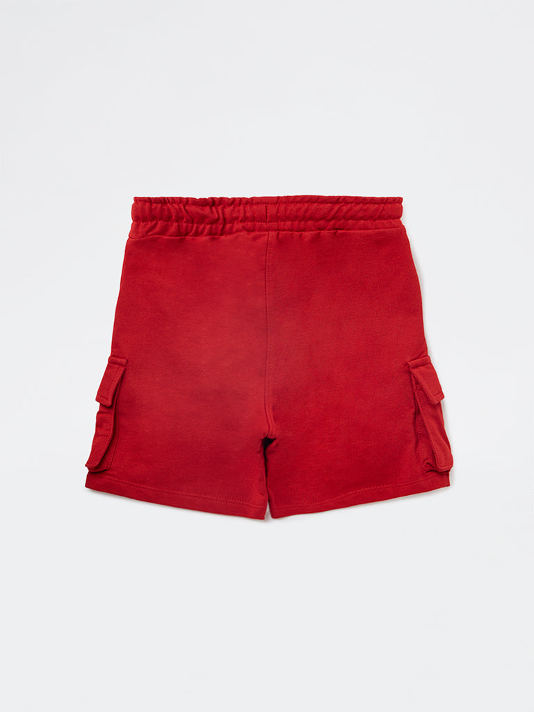 HOP Kids Boys Red Mid-Rise Shorts