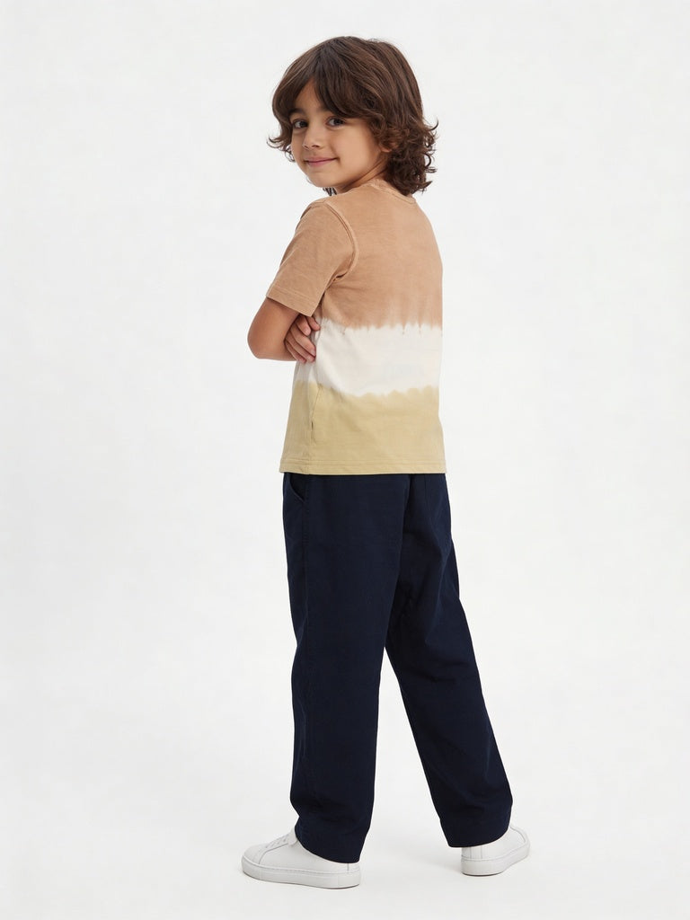 HOP Kids Boys Navy Blue Flowy Cotton Trousers