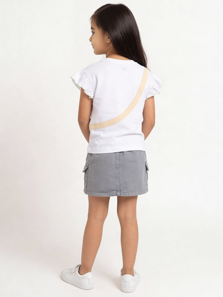 HOP Kids Girls Sage Denim Knee-Length Skirt