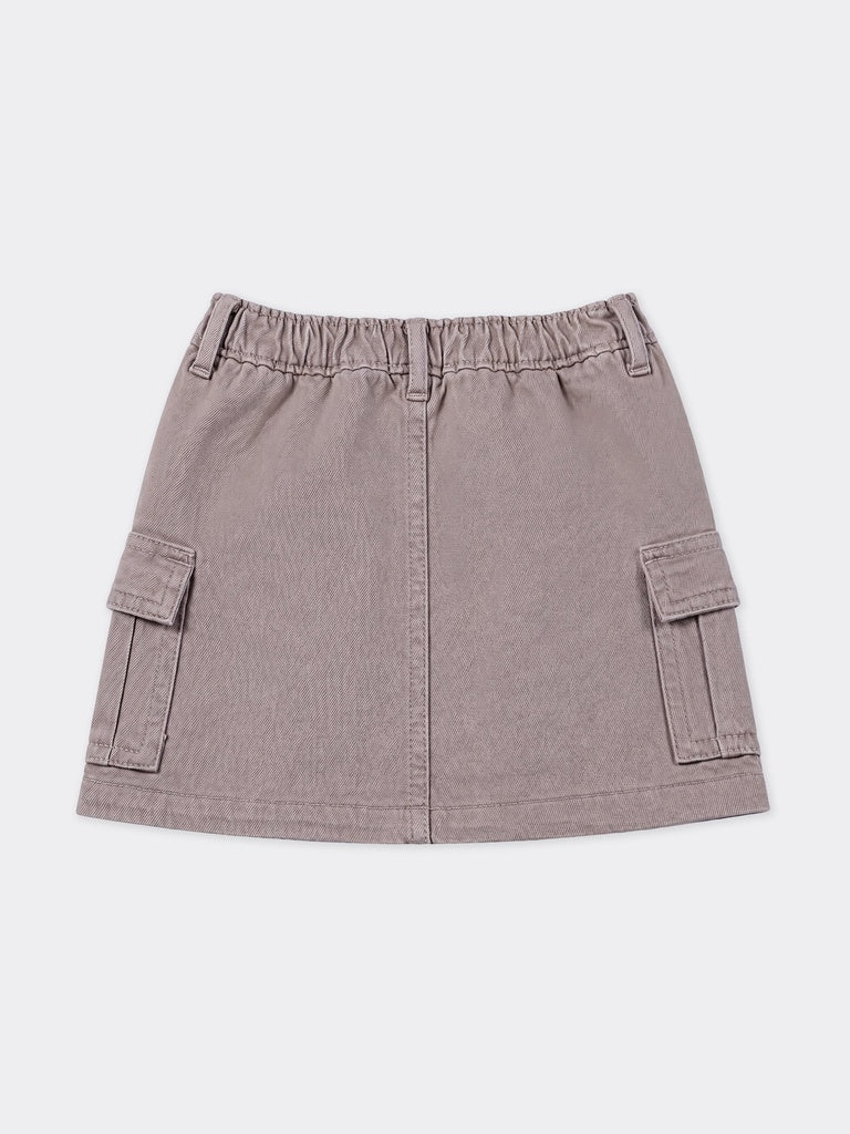 Hop Kids Girls Taupe Cargo Denim Skirt