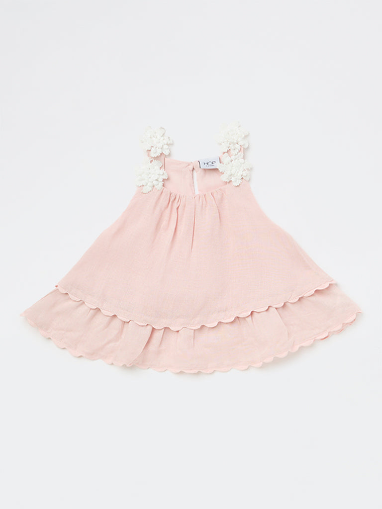 HOP Kids Girls Pink Floral Applique Top