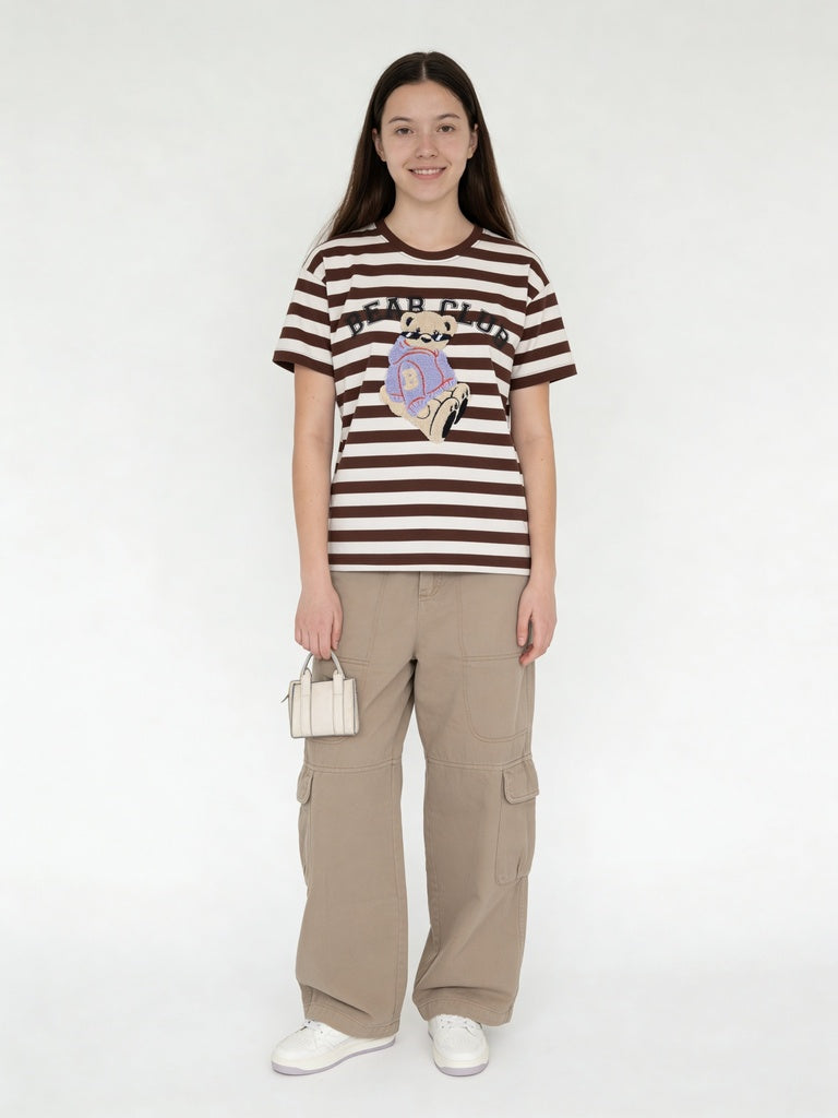 Girls Stone Multi-Pocket Relaxed Fit Cargo Pants