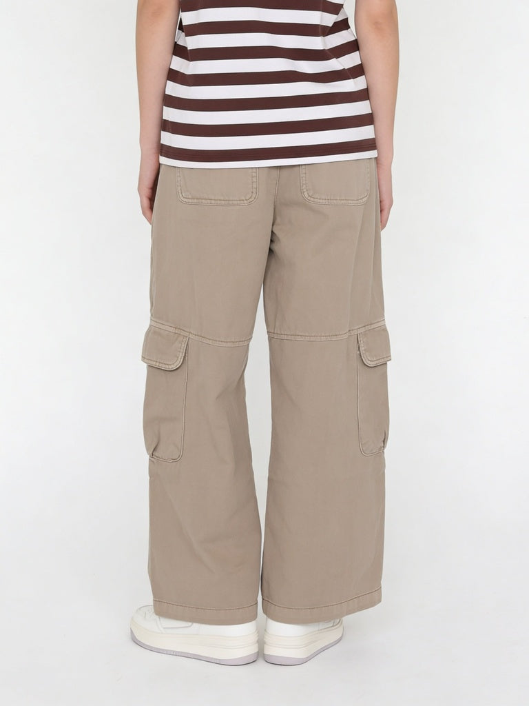 Girls Stone Multi-Pocket Relaxed Fit Cargo Pants
