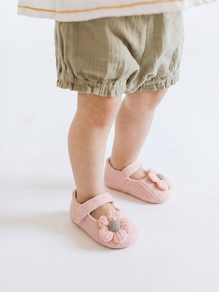 Yellow Pink Floral Booties