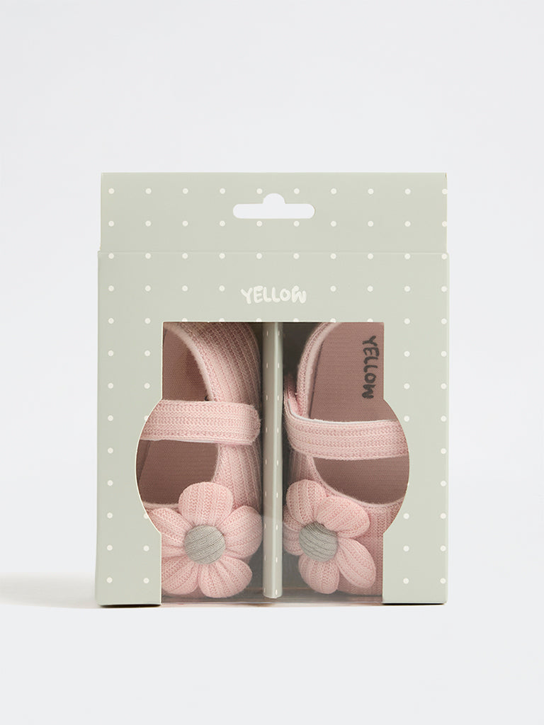 Yellow Pink Floral Booties