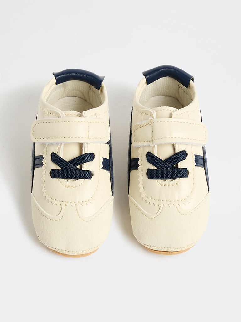 Yellow Off-White Stripe-Printed Lace-Up Sneakers
