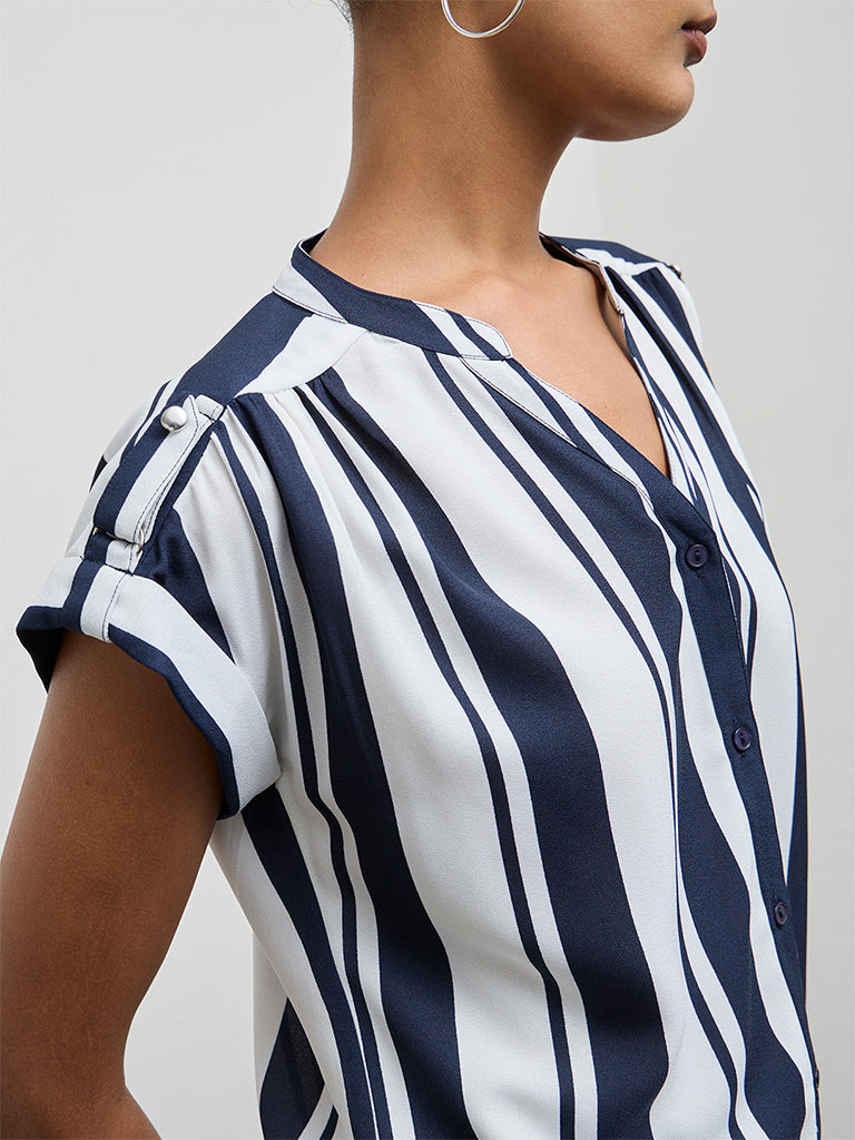 Wardrobe Navy Striped Top