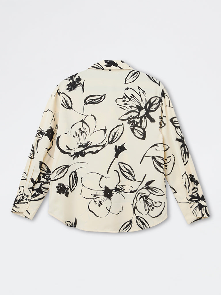 Wardrobe Ivory Floral Printed Shirt