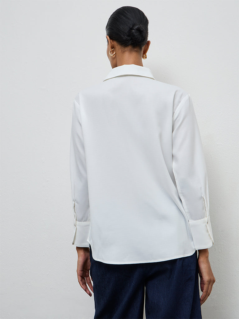 Wardrobe White Floral Design Shirt