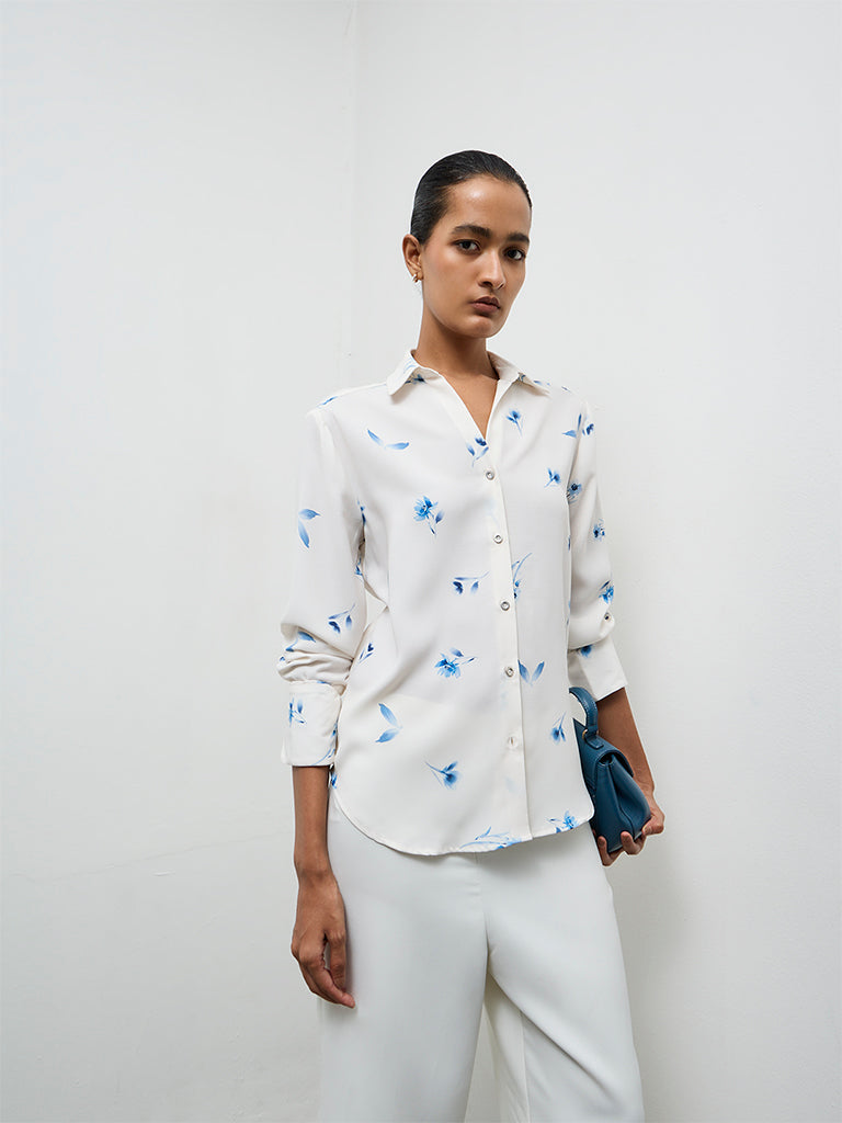 Wardrobe Ivory Printed Shirt