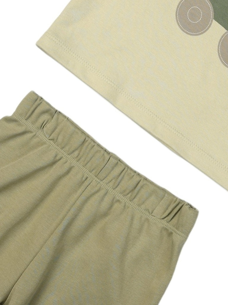HOP Baby Boys Multicolour Printed Cotton T-Shirt and Shorts Set - Exclusive