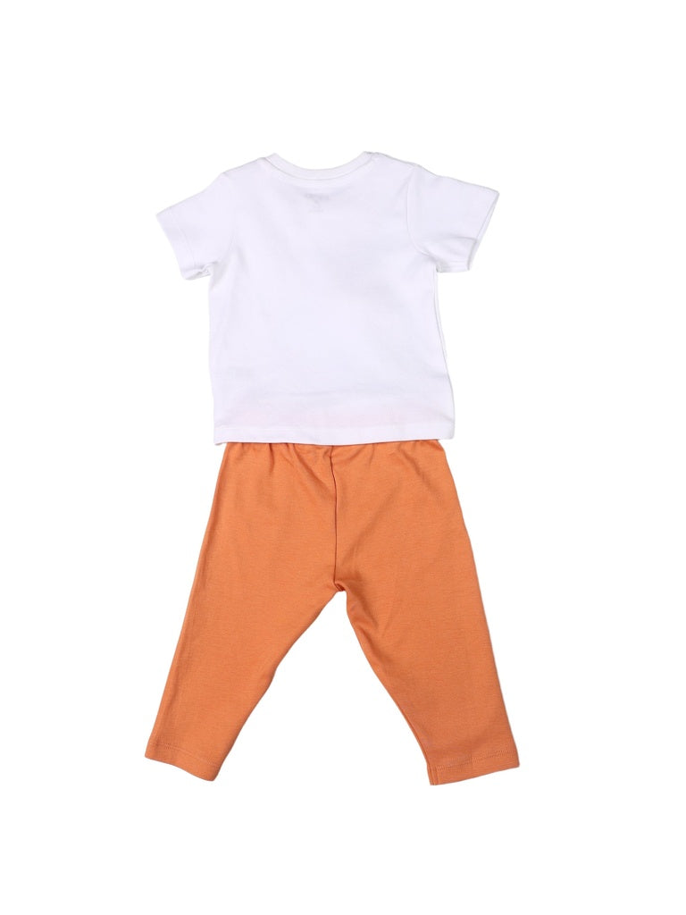 HOP Baby Boys Multicolour Printed Cotton T-Shirt and Pants Set - Exclusive