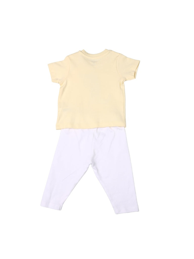 HOP Baby Boys Yellow Printed Cotton T-Shirt and Pants Set - Exclusive