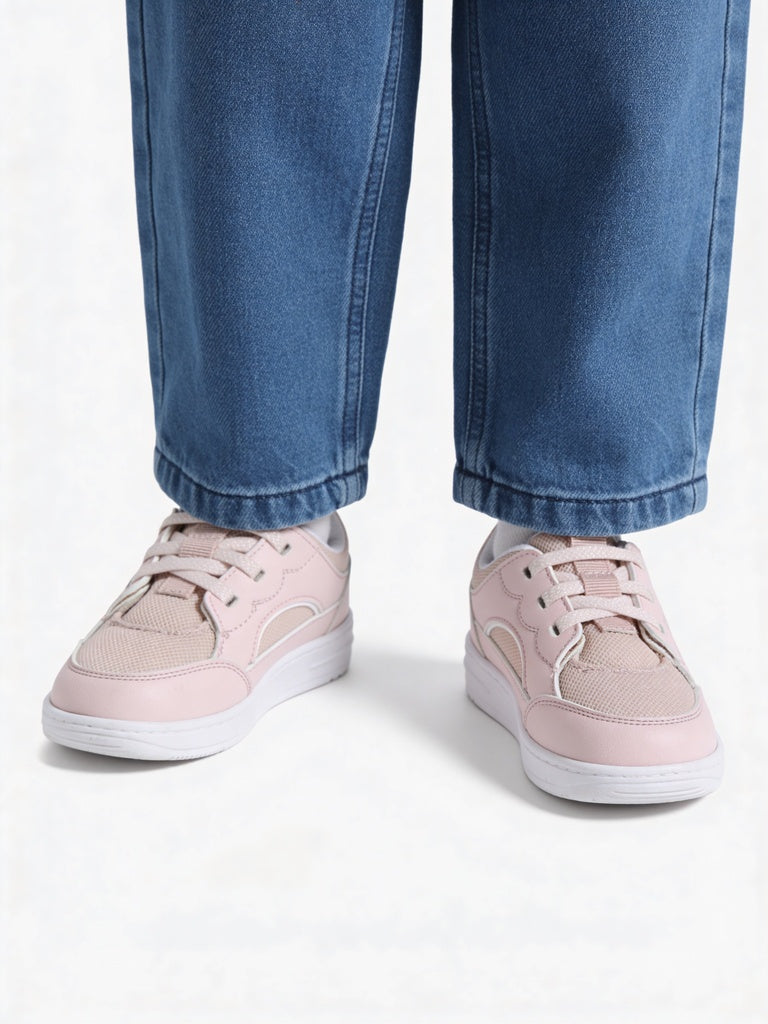 Yellow Pink Low-Top Sneakers