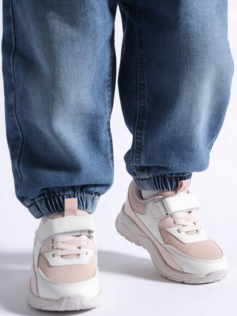 Yellow Pink Hazel Design Casual Sneakers