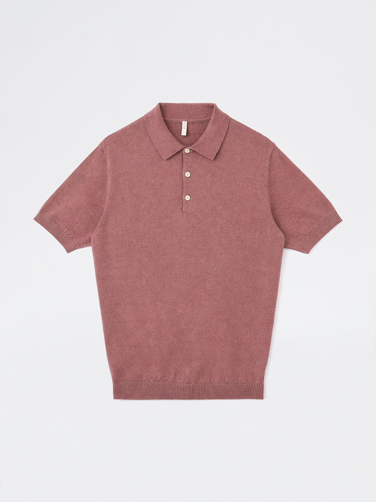 ETA Dusty Pink Relaxed-Fit Cotton-Blend Polo T-Shirt
