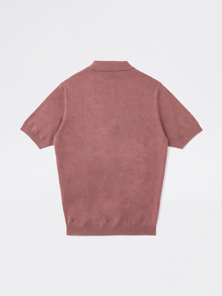ETA Dusty Pink Relaxed-Fit Cotton-Blend Polo T-Shirt