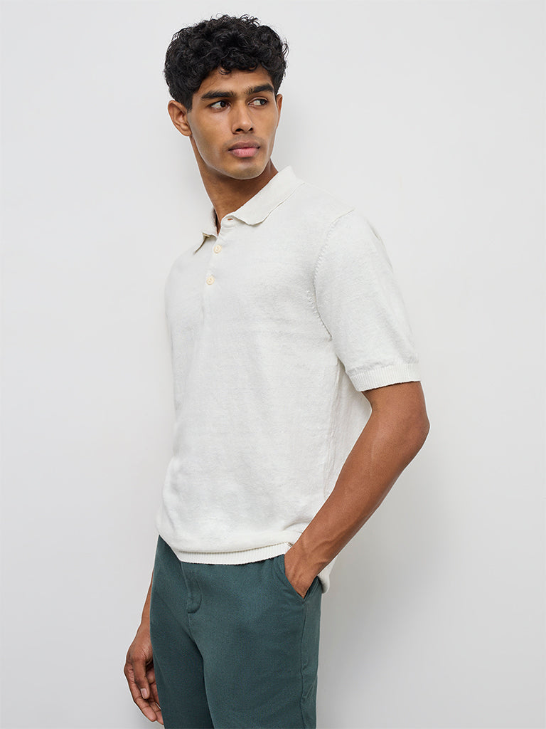 ETA Off-White Relaxed-Fit Cotton-Blend Polo T-Shirt