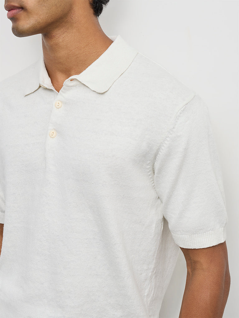 ETA Off-White Relaxed-Fit Cotton-Blend Polo T-Shirt