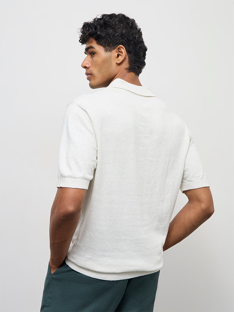 ETA Off-White Relaxed-Fit Cotton-Blend Polo T-Shirt