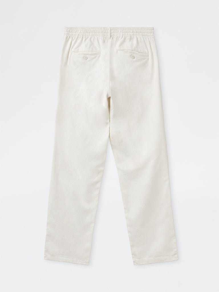ETA White Relaxed-Fit Mid-Rise Cotton-Blend Chinos