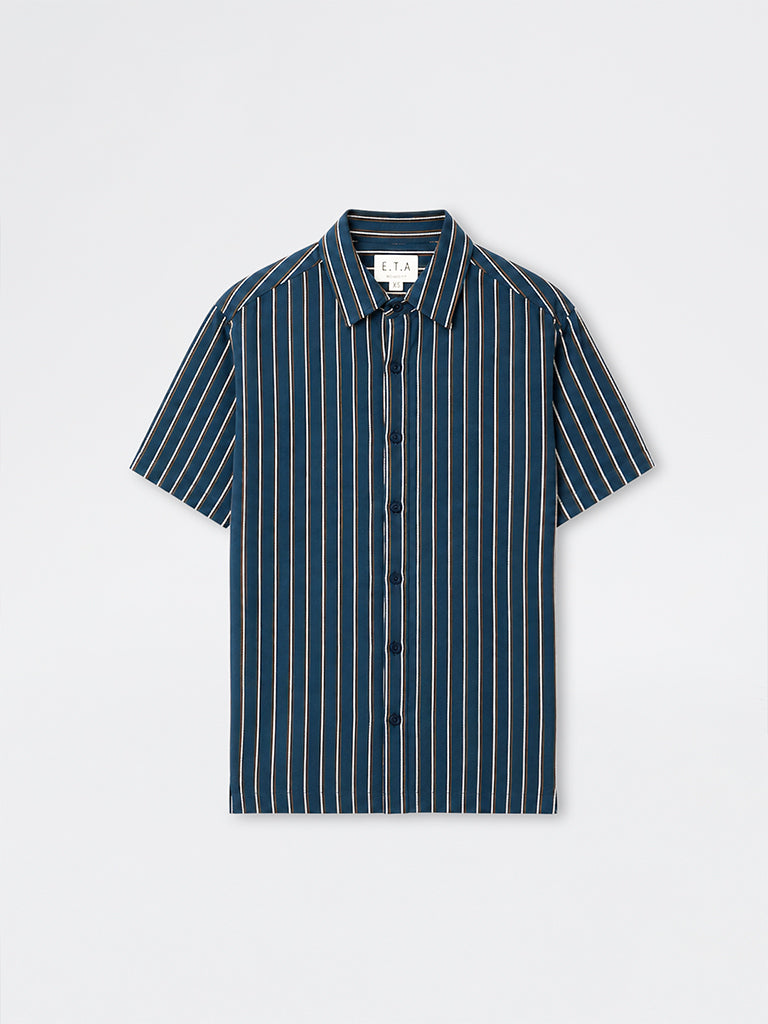 ETA Indigo Striped Relaxed-Fit Cotton Shirt