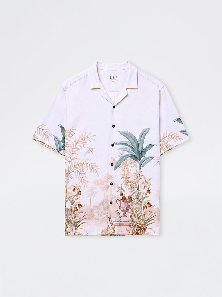 ETA Cream Nature-Inspired Relaxed-Fit Shirt