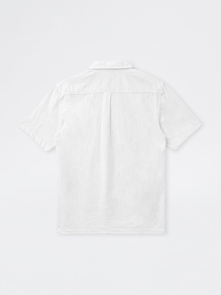 ETA Off-White Embroidered Relaxed-Fit Cotton-Blend Shirt