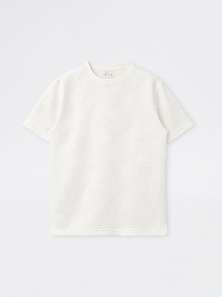 ETA White Jacquard Texture Relaxed-Fit T-Shirt