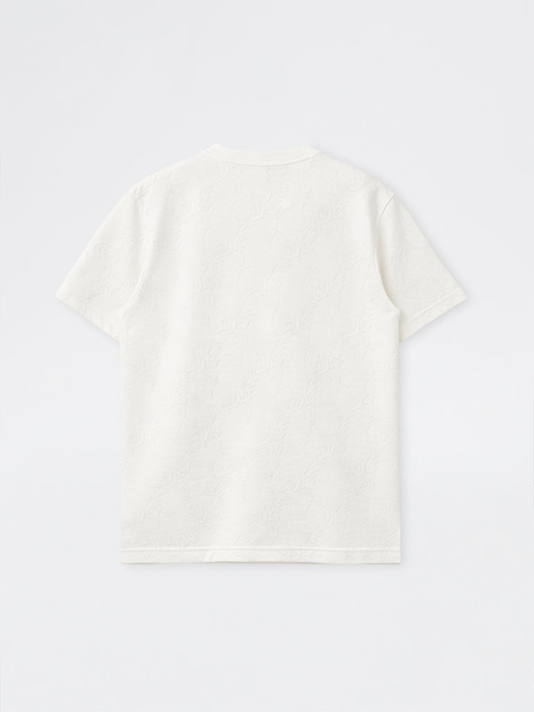 ETA White Jacquard Texture Relaxed-Fit T-Shirt