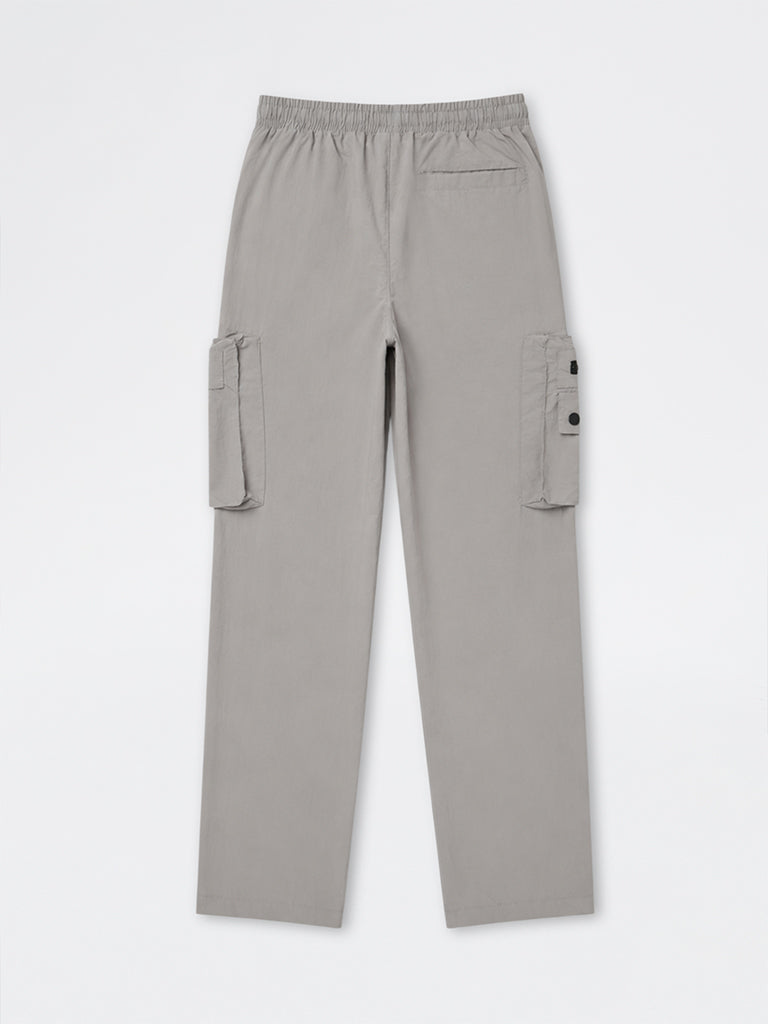 Boys Grey Mid-Rise Cargo Pants
