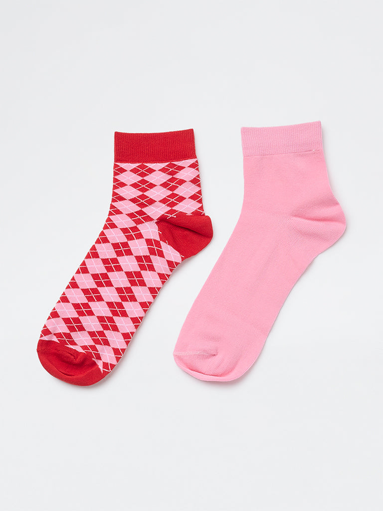 Superstar Pink Cotton-Blend Socks - Pack of 2