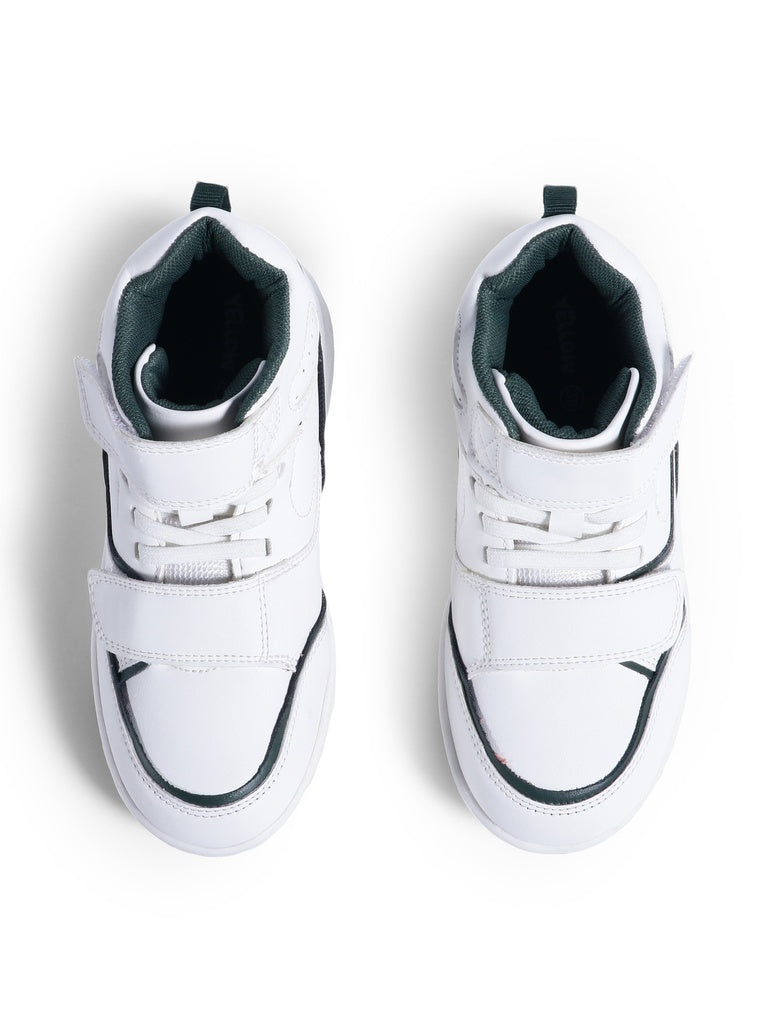 Yellow White Mid-Top Sneakers