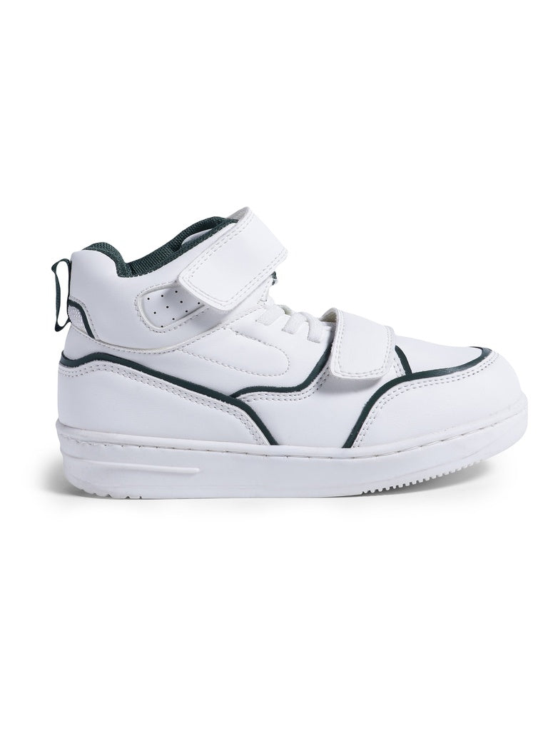 Yellow White Mid-Top Sneakers