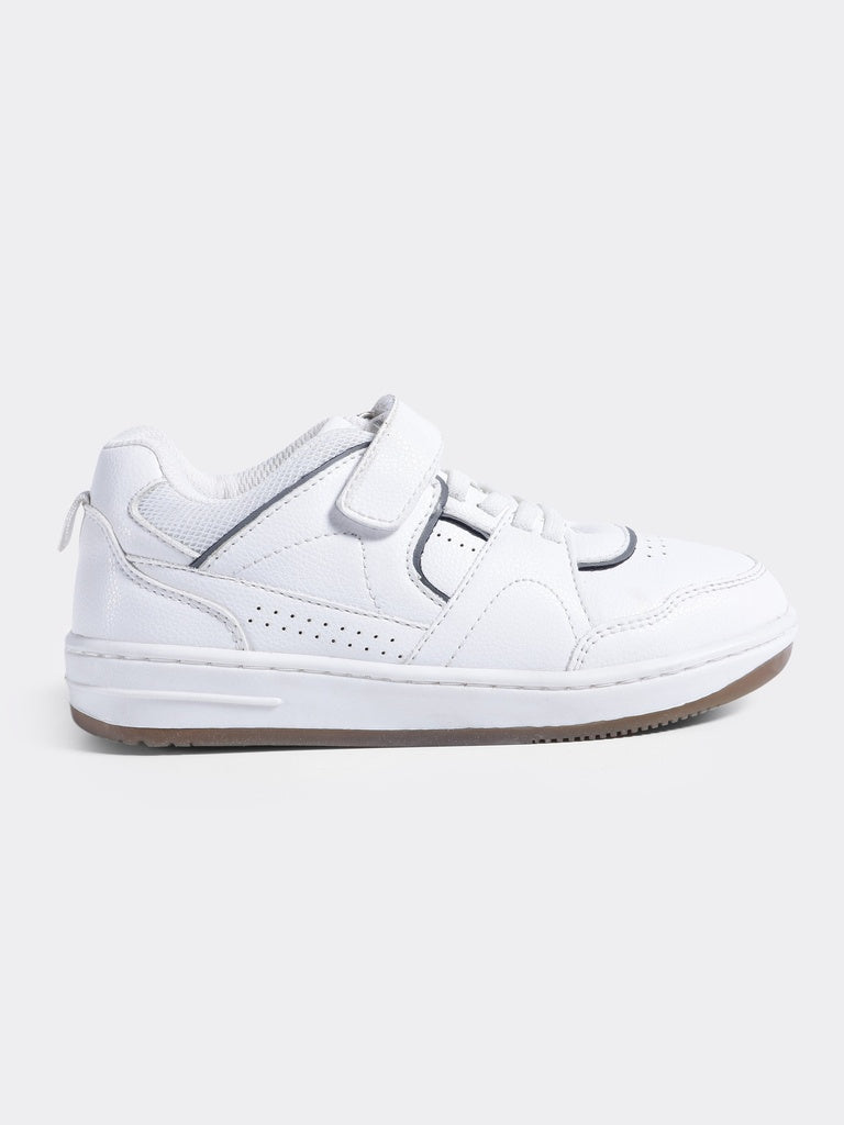 Yellow White And Grey Velcro Sneakers