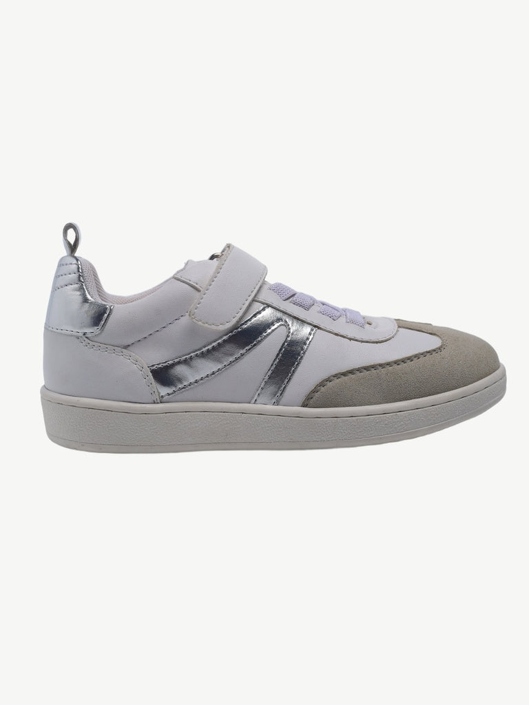 Yellow White and Silver Sparkle Deatiled Velcro Strap Sneakers
