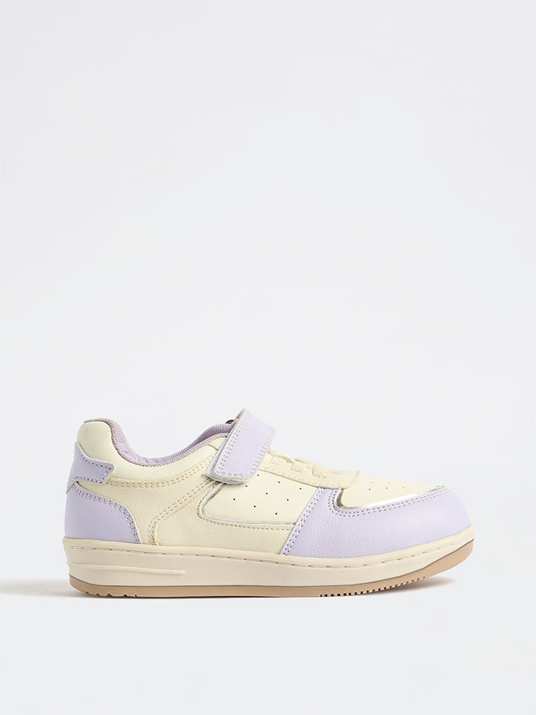 Yellow Lilac Colour-Blocked Sneakers
