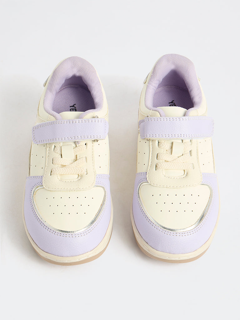 Yellow Lilac Colour-Blocked Sneakers