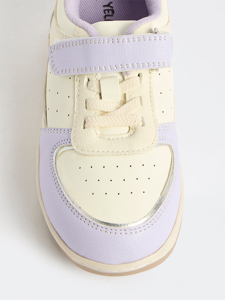 Yellow Lilac Colour-Blocked Sneakers