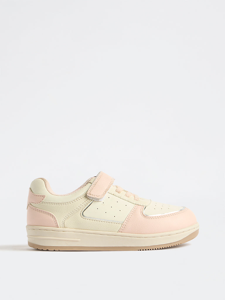 Yellow Pink Colour-Blocked Sneakers