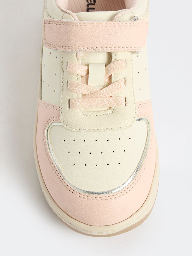 Yellow Pink Colour-Blocked Sneakers