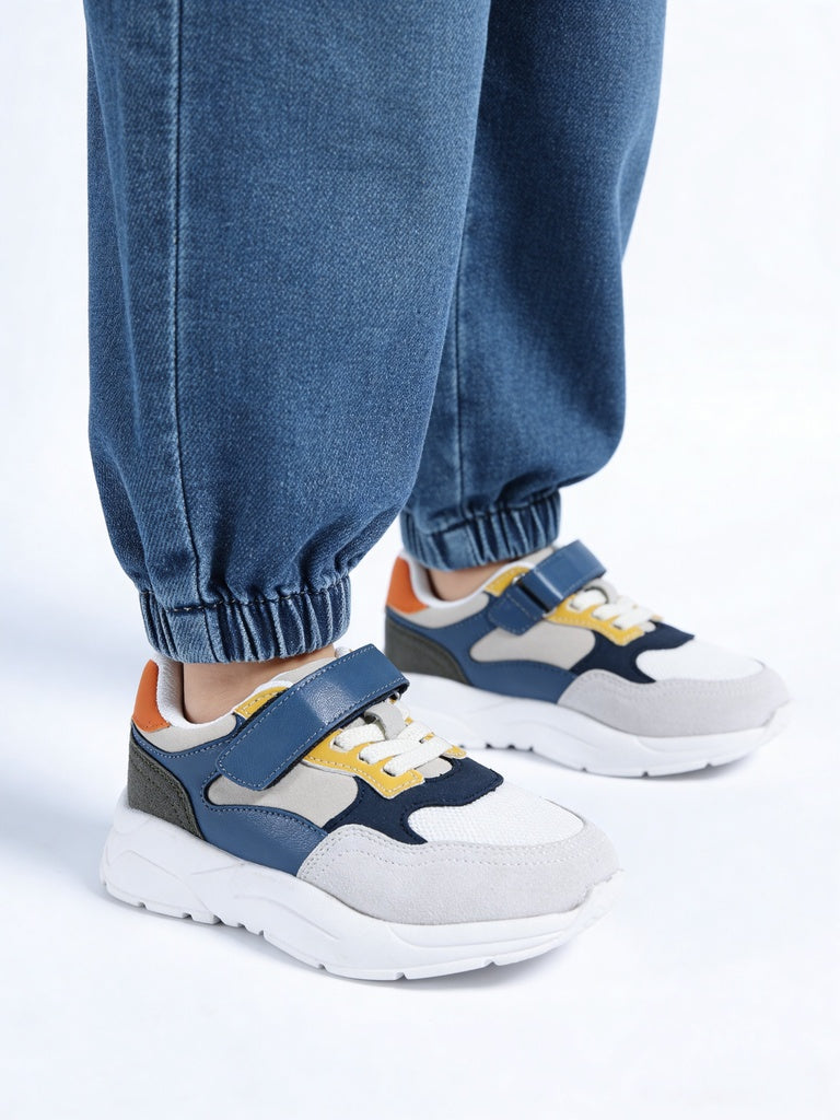 Yellow Multicolor Colorblocked Sneakers