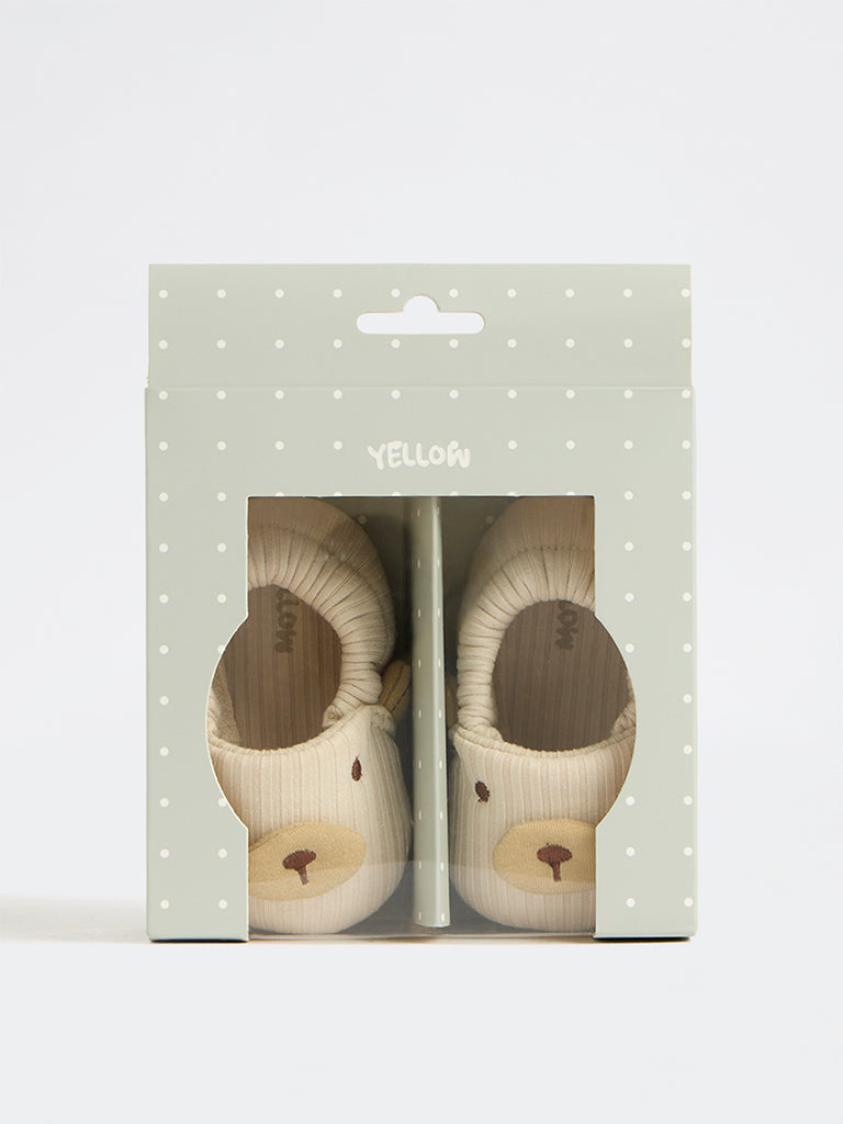 Yellow Beige Booties