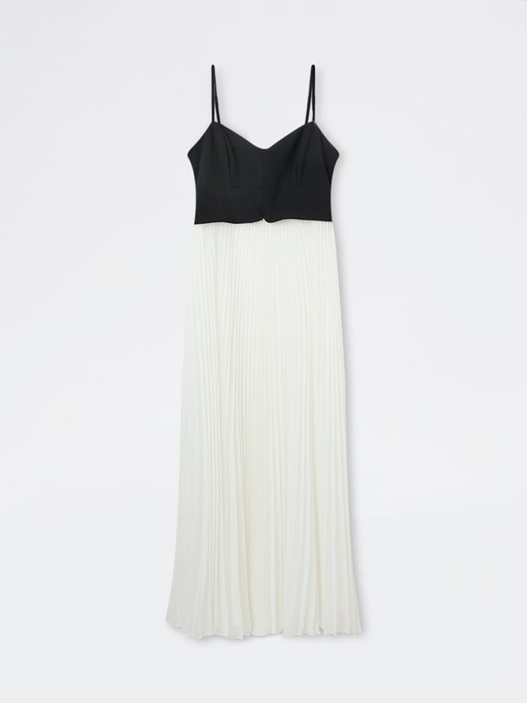 Wardrobe Ivory Accordion Pleated A-Line Dress