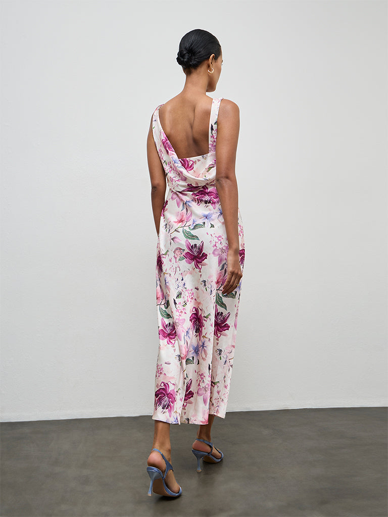 Wardrobe Pink Floral Design A-Line Dress