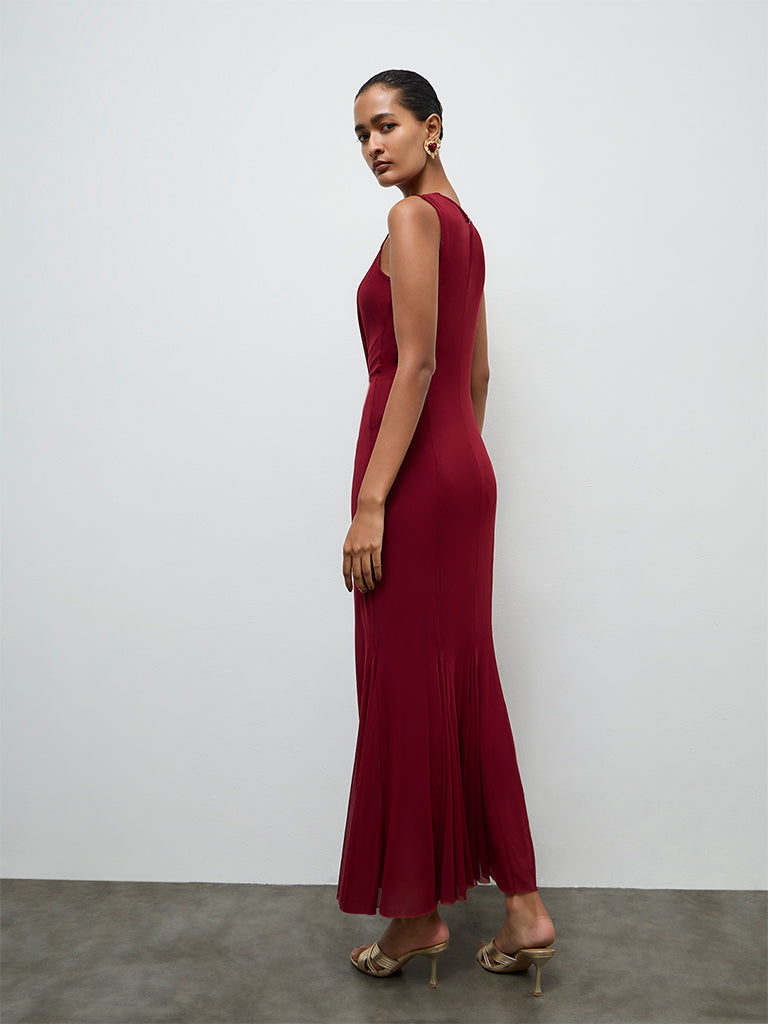 Wardrobe Maroon A-Line Dress